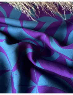 Tejido de sarga de viscosa Purple retro - My Dress Made 2