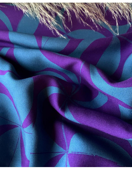 Tejido de sarga de viscosa Purple retro - My Dress Made