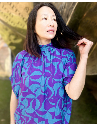 Tejido de sarga de viscosa Purple retro - My Dress Made
