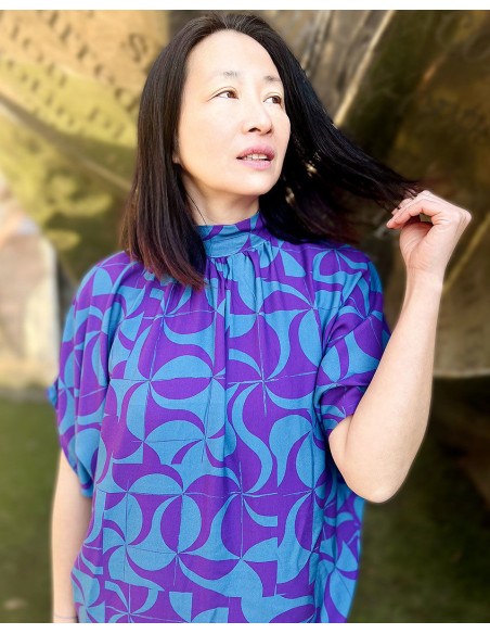 Tejido de sarga de viscosa Purple retro - My Dress Made