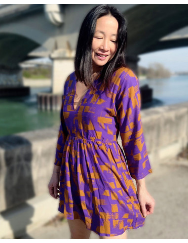 Tejido sarga de viscosa Purple rain - My Dress Made