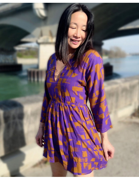 Tejido sarga de viscosa Purple rain - My Dress Made