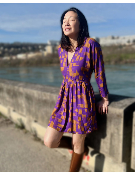 Tejido sarga de viscosa Purple rain - My Dress Made
