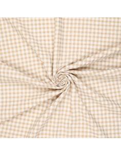 Tela Seersucker a cuadros - Beige