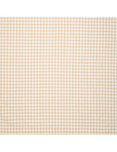 Tela Seersucker a cuadros - Beige