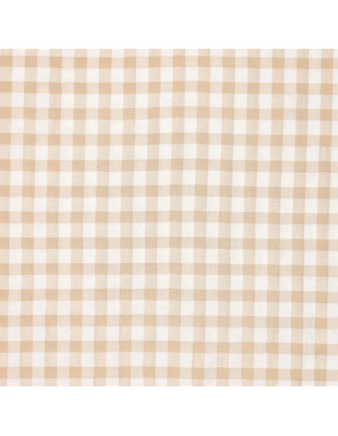 Tela Seersucker a cuadros - Beige