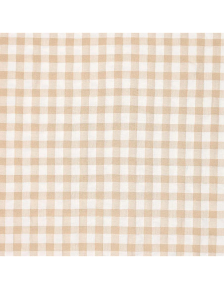 Tela Seersucker a cuadros - Beige