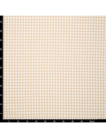 Tela Seersucker a cuadros - Beige