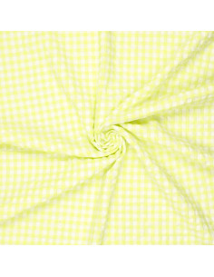 Tela Seersucker a cuadros - Amarillo