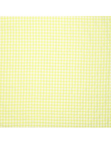 Tela Seersucker a cuadros - Amarillo