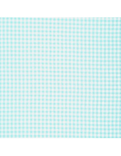 Tela Seersucker a cuadros - Azul turquesa 2