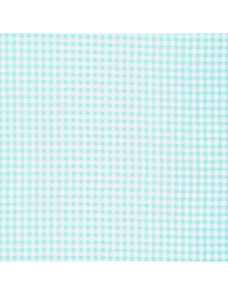Tela Seersucker a cuadros - Azul turquesa