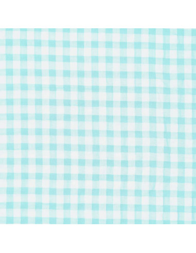 Tela Seersucker a cuadros - Azul turquesa