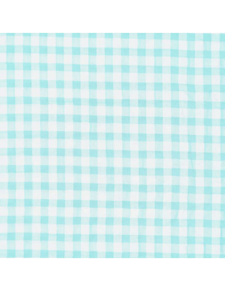 Tela Seersucker a cuadros - Azul turquesa