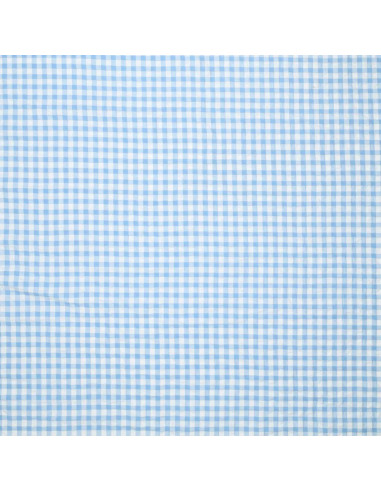 Tela Seersucker a cuadros - Azul