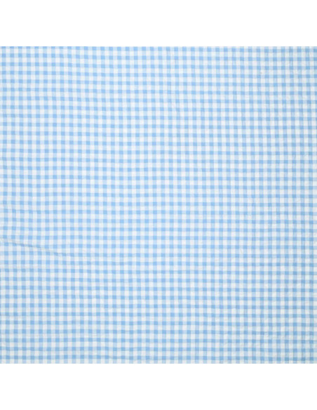Tela Seersucker a cuadros - Azul