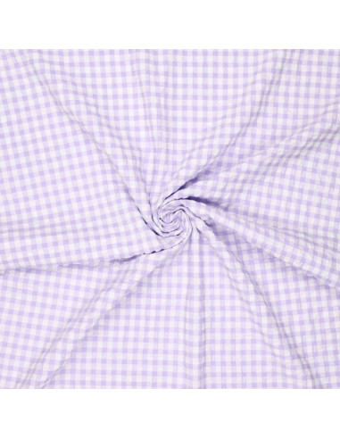 Tela Seersucker a cuadros - Violeta