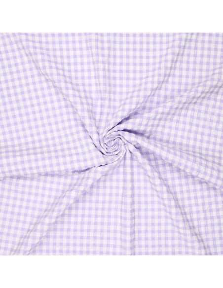 Tela Seersucker a cuadros - Violeta