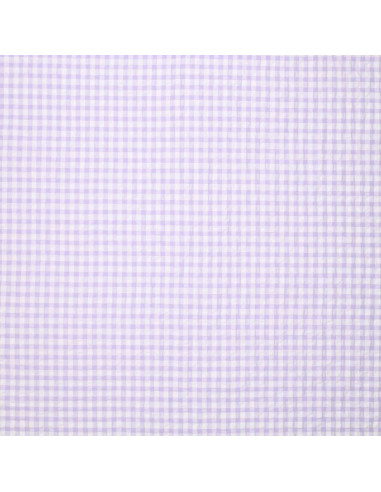Tela Seersucker a cuadros - Violeta