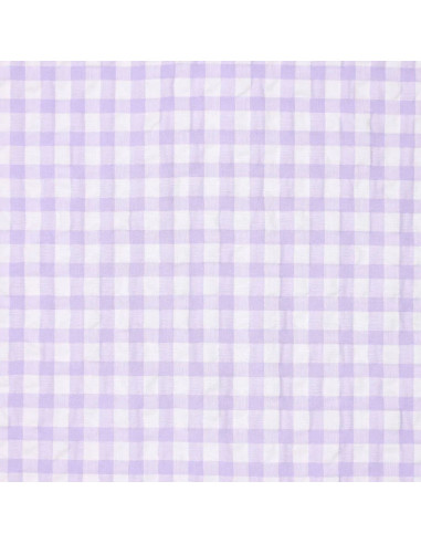 Tela Seersucker a cuadros - Violeta