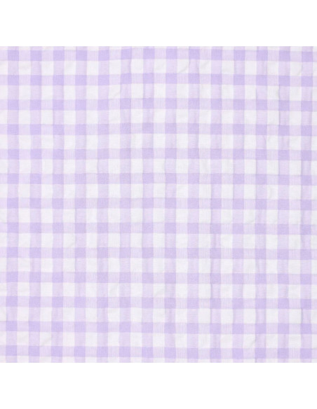 Tela Seersucker a cuadros - Violeta