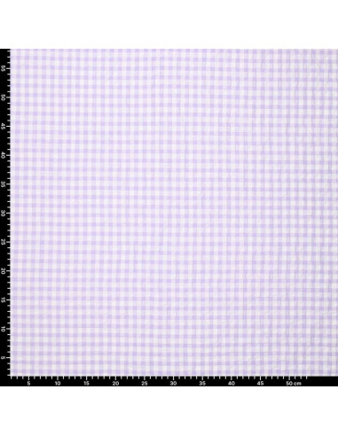 Tela Seersucker a cuadros - Violeta