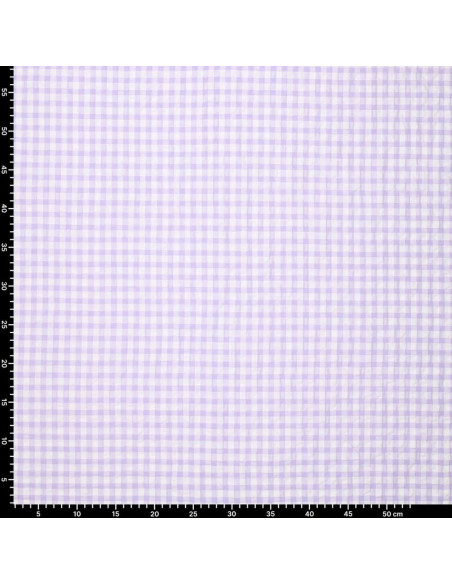Tela Seersucker a cuadros - Violeta