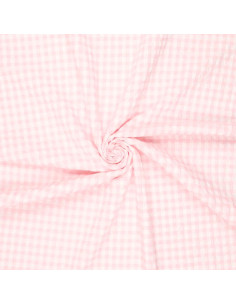 Tela Seersucker a cuadros - Rosa