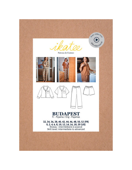 Patrón de pijama para mujer Budapest - Ikatee