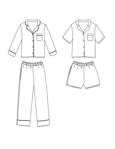 Patrón de pijamas Budapest kids - Ikatee