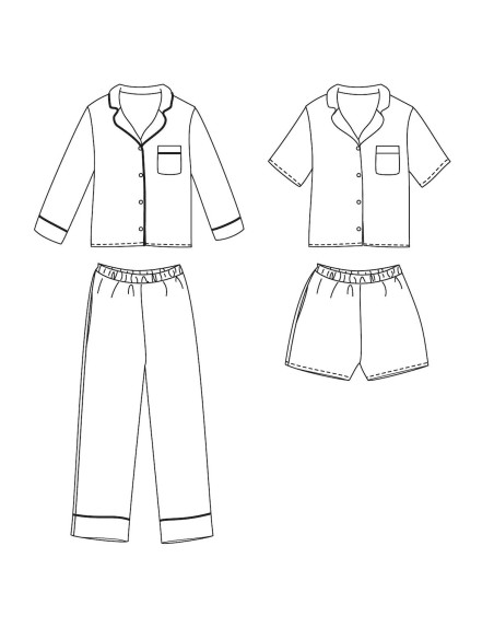 Patrón de pijamas Budapest kids - Ikatee