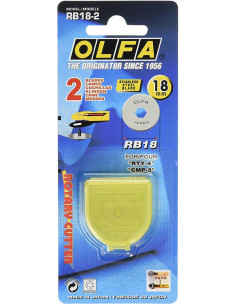 2 hojas de repuesto para cortador Olfa - 18 mm
