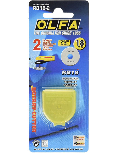 2 hojas de repuesto para cortador Olfa - 18 mm