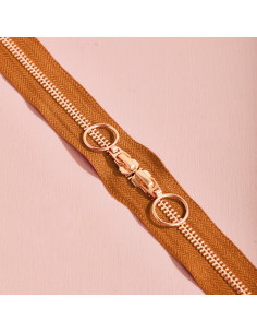 Cierre de doble cursor Gold y Pecan Pie 40 cm - Atelier Brunette