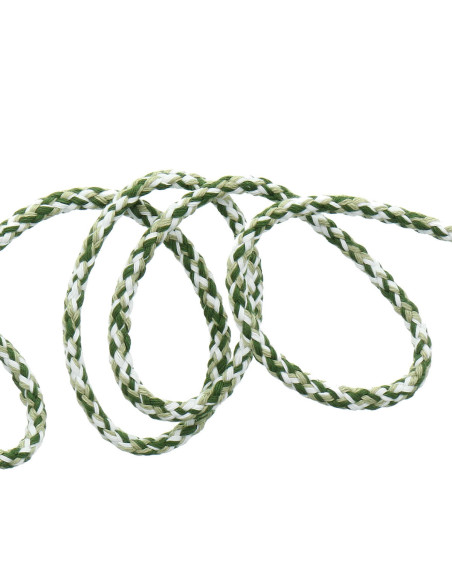Cordón de sudadera fantasía - Blanco, verde claro y verde oscuro
