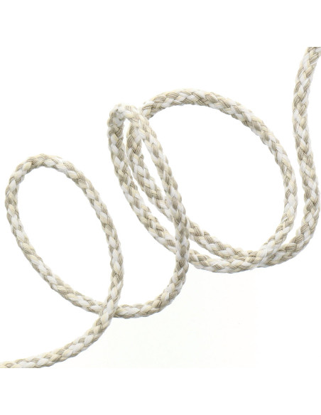 Cordón de sudadera fantasía - Blanco, beige y crudo