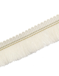 Fleco con pespunte dorado de 30 mm - Crema