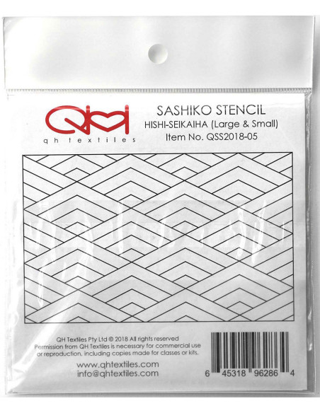 Juego de 2 plantillas para esténcil sashiko - Hishi-Seikaiha