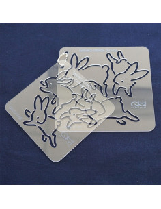 Juego de 2 plantillas para esténcil sashiko - Usagi