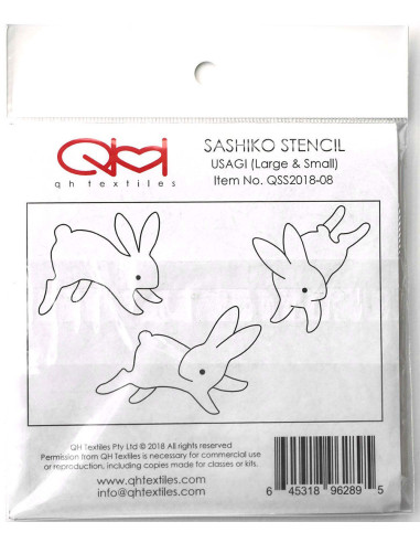 Juego de 2 plantillas para esténcil sashiko - Usagi