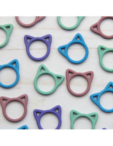 Juego de 8 marcadores de puntos cerrados - Gato colorido