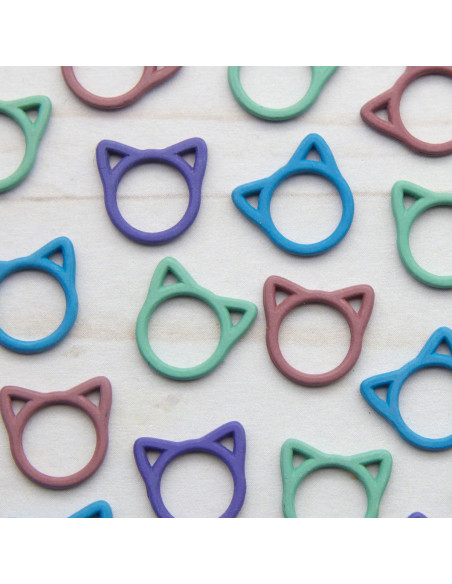 Juego de 8 marcadores de puntos cerrados - Gato colorido