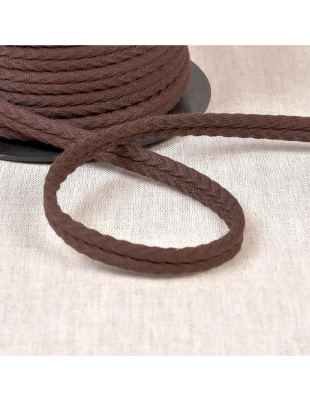 Cordón doble vivo espiguilla - Marrón oscuro