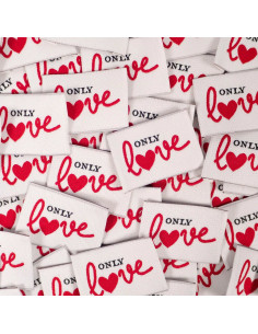 Lote de 5 etiquetas tejidas - Only Love