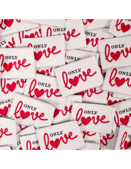 Lote de 5 etiquetas tejidas - Only Love