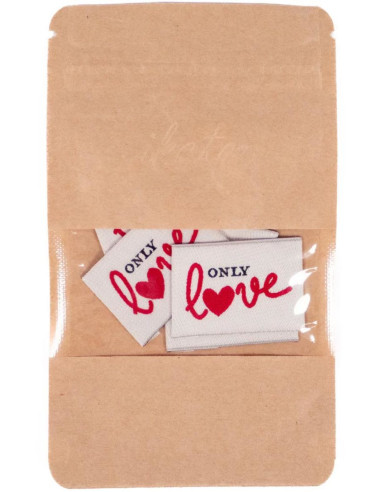 Lote de 5 etiquetas tejidas - Only Love