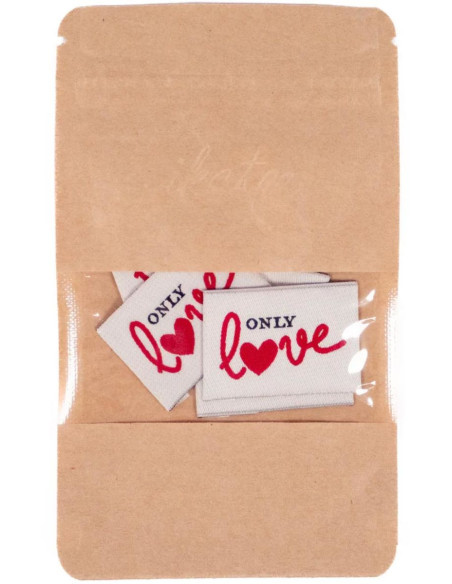 Lote de 5 etiquetas tejidas - Only Love