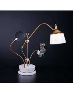 Lámpara sobre mesa con lupa, bandeja y pinza para teléfono Daylight Anita