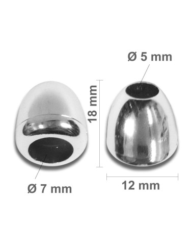 Tapa de campana de plástico para cordones - Plata