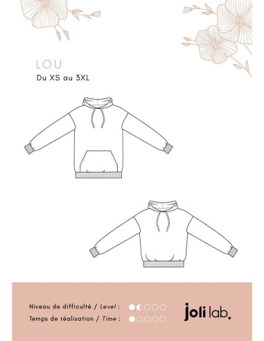 Patrón de sudadera con capucha Lou - Joli Lab